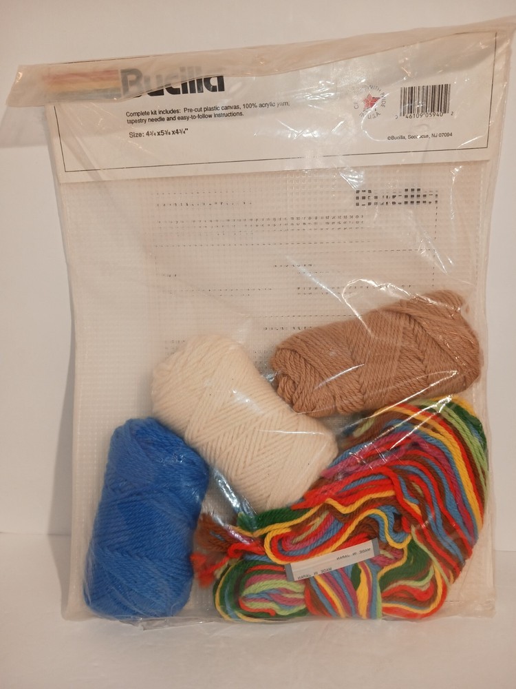 Bucilla Pre-Cut Plastic Canvas -- Rainbow Bear Boutique Tissue Box Cover