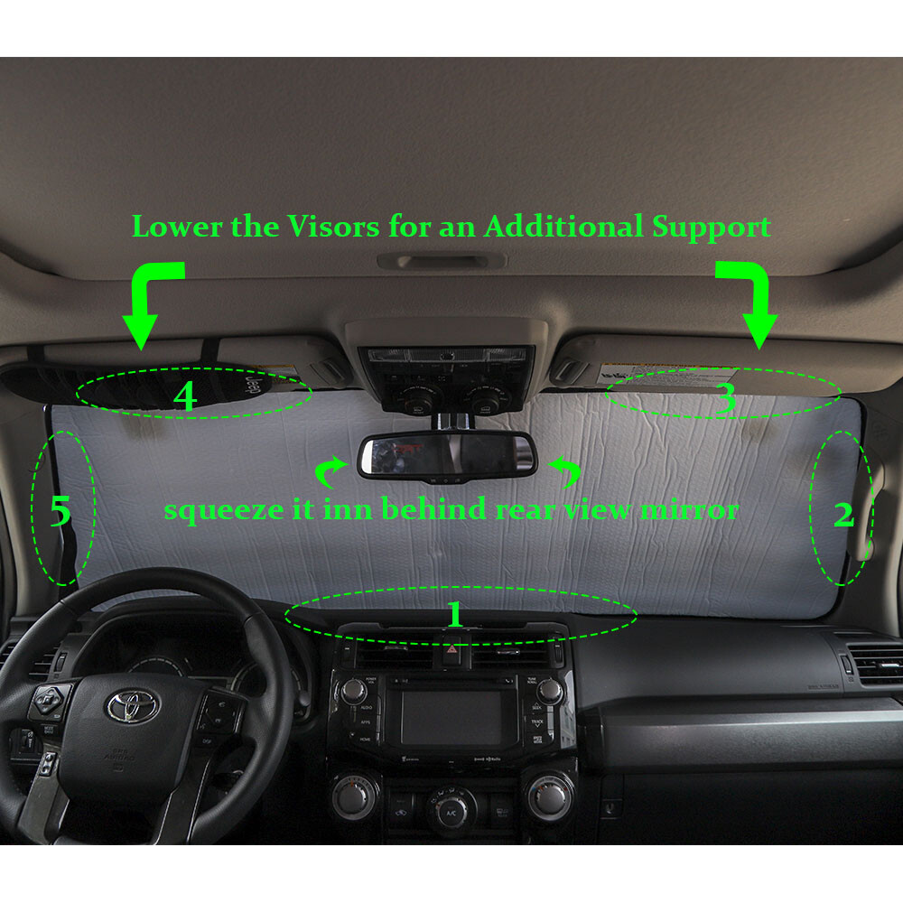 Front Windshield Sunshade Visor Anti Heat Shield Protect Cover for 4Runner 2010+