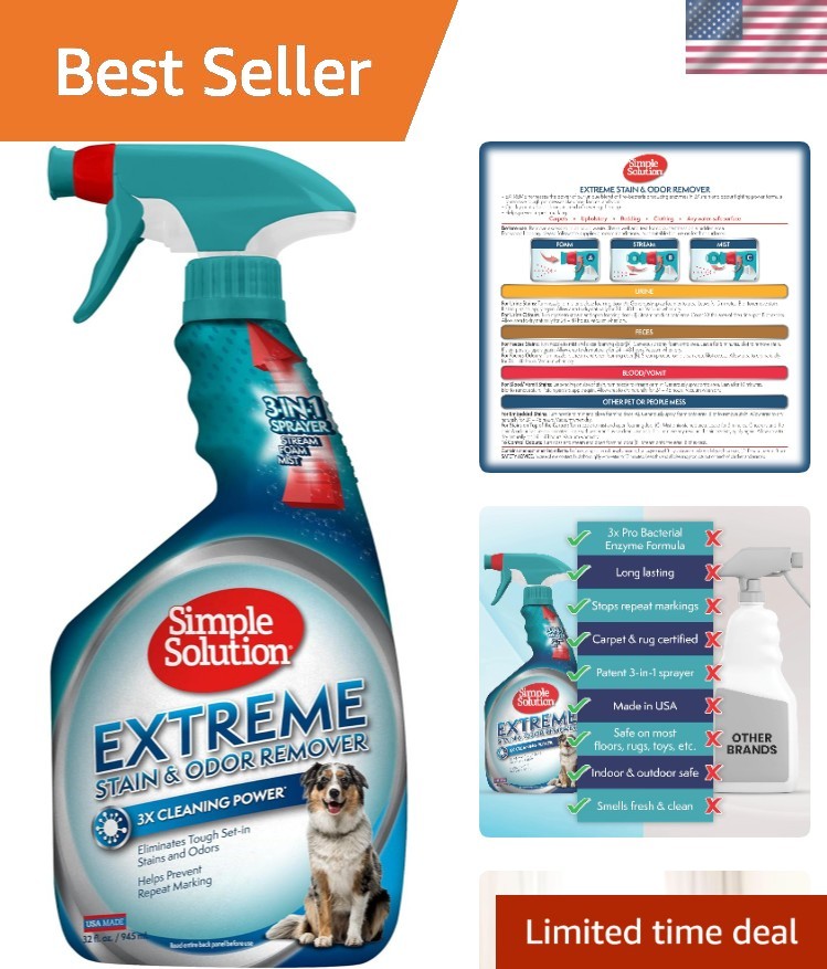 Multi-Surface Pet Odor Eliminator - 32 oz Enzymatic Cleaner, Fast-Acting Formula