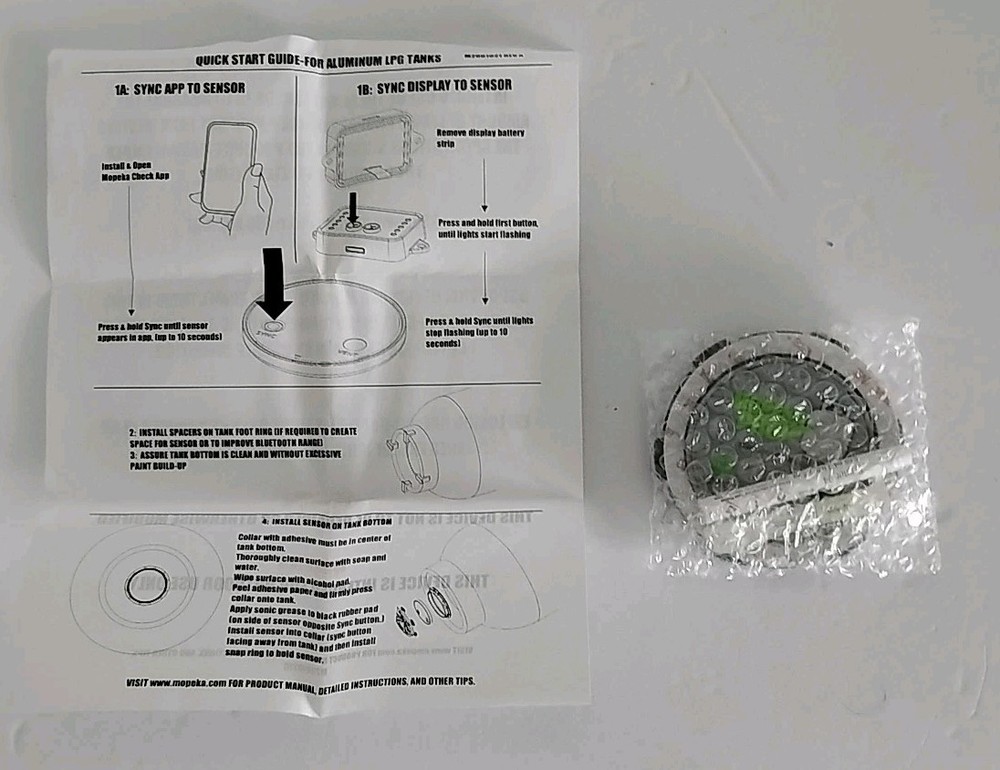 Mopeka Pro Check Sensor Wireless Propane Tank Level Indicator NIOB Non Magnetic
