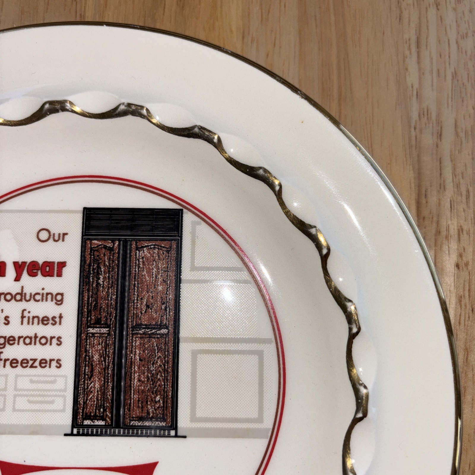 VINTAGE Large ADVERTISING ASHTRAY Ceramic Sub-Zero Refrigerators Freezers 25th