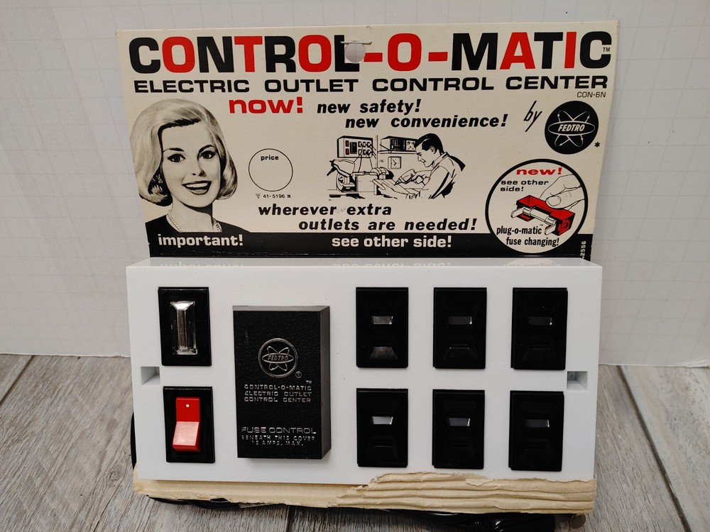 Original Vintage ELECTICAL FEDTRO OUTLET CONTROL CENTER