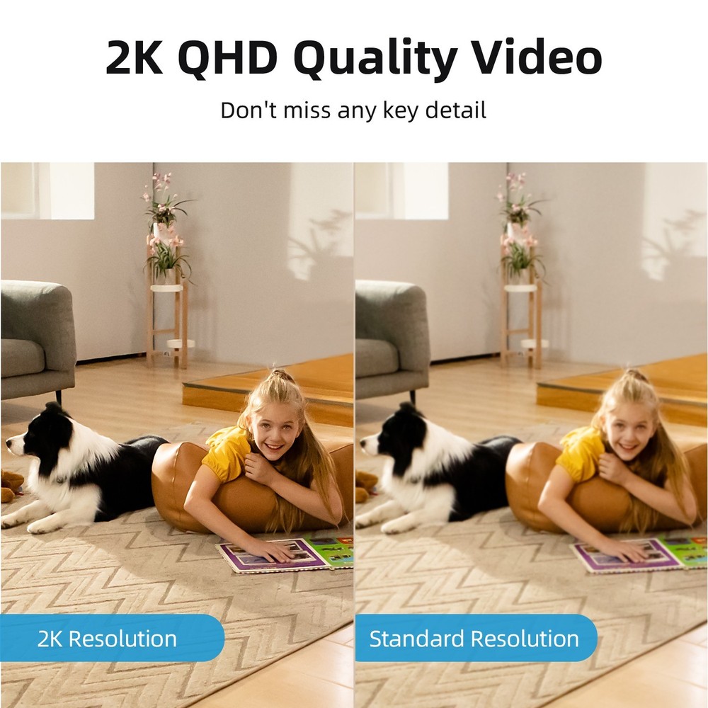 Aosu 2K Security Camera Indoor Smart Motion Tracking,works with Alexa 2 Pack