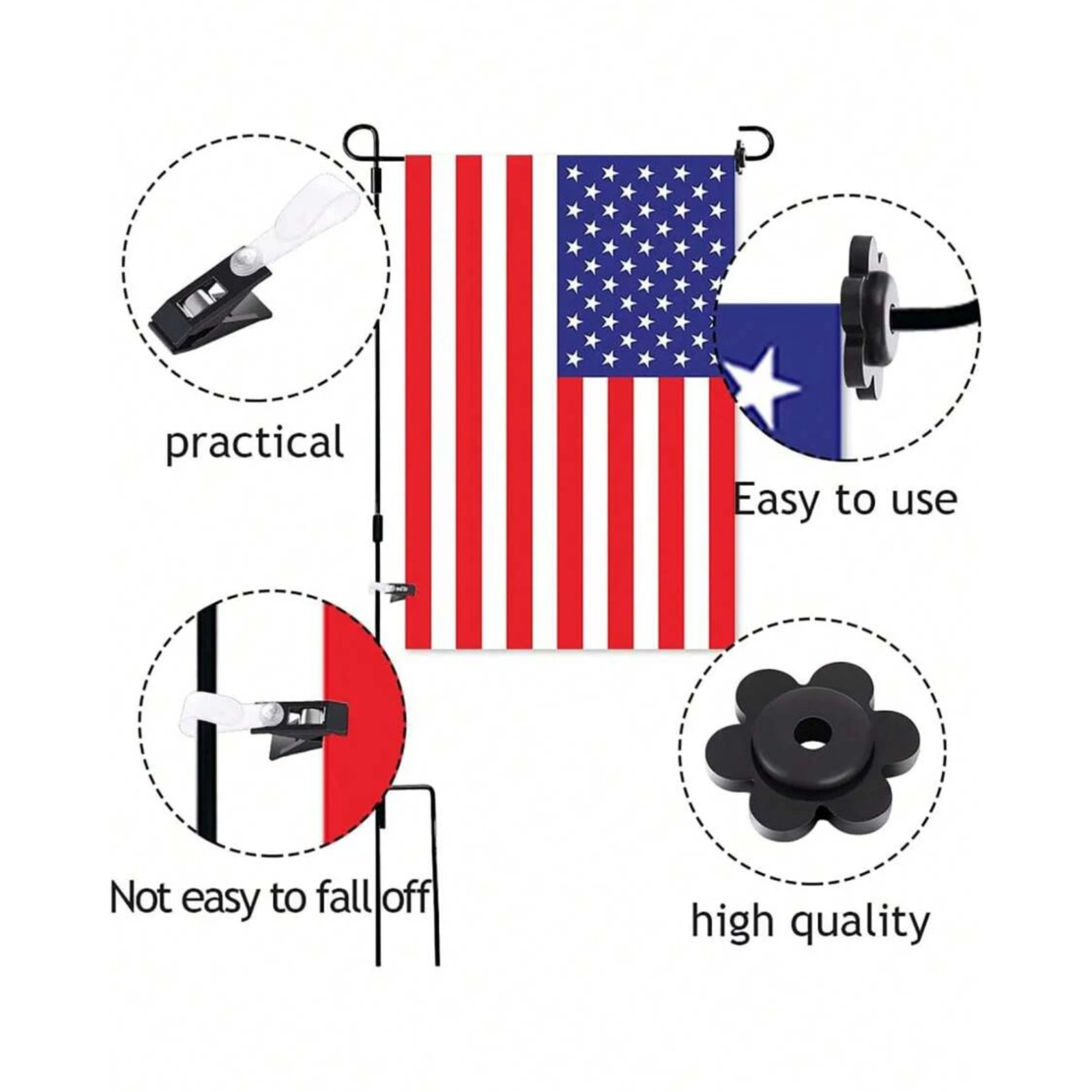 Garden Flag Clip Rubber Stopper Anti Wind Clip For Flag Pole Anley Accessories