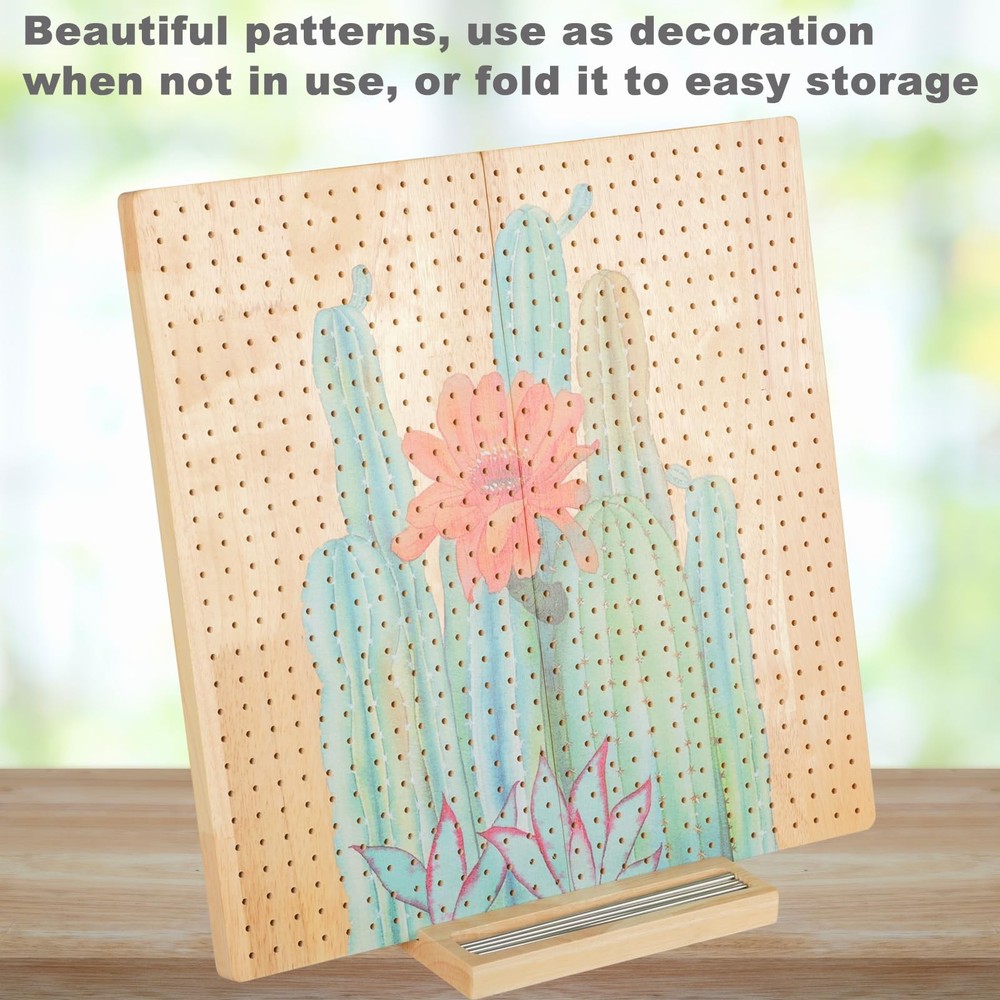 15 Foldable Crochet Blocking Board with Pegs & Storage Pouch, Large Granny