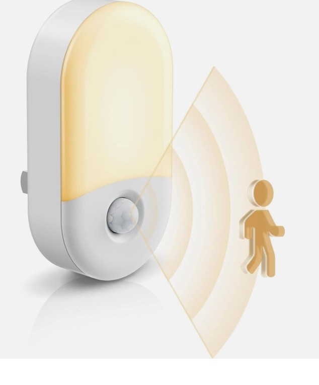 Motion Sensor LED Night Light 2 Pack Automatic Plug In Safety Lamp