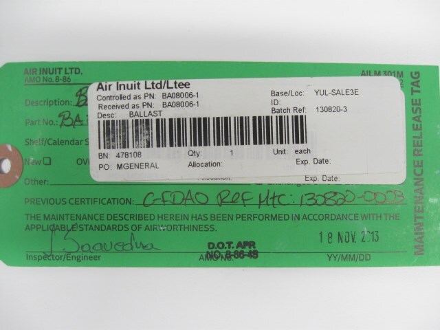 Bruce Industries BA08006-1 Ballast - With Maintenance Release