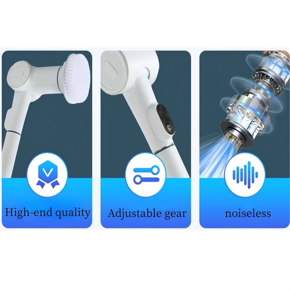 Electric Spin Scrubber, 2025 Upgraded Cordless Cleaning Brush with 8 Replace