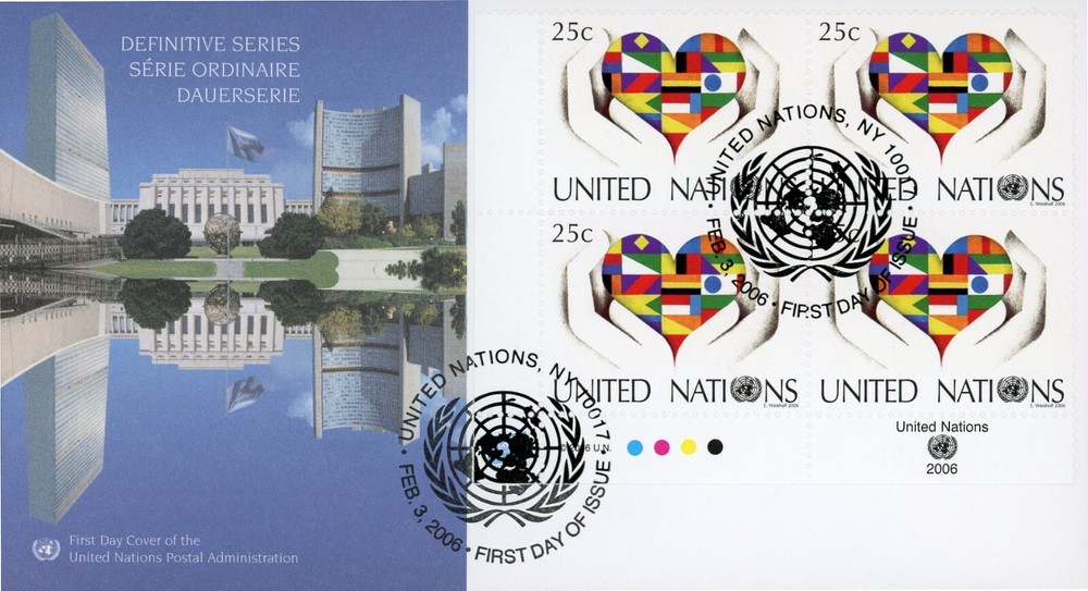 United Nations 896 FDC Plate Block UNPA Definitive Series