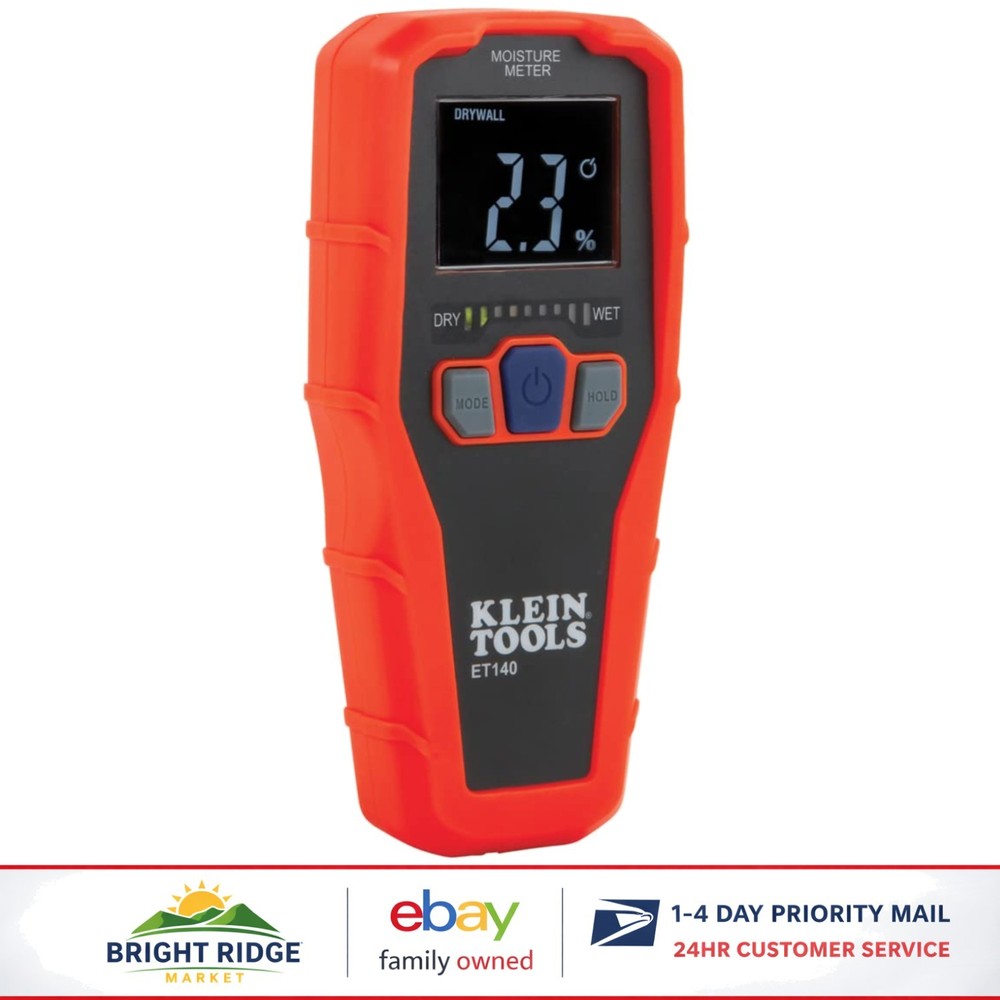 Non-Destructive Moisture Meter for Building Materials with 9V Battery Included