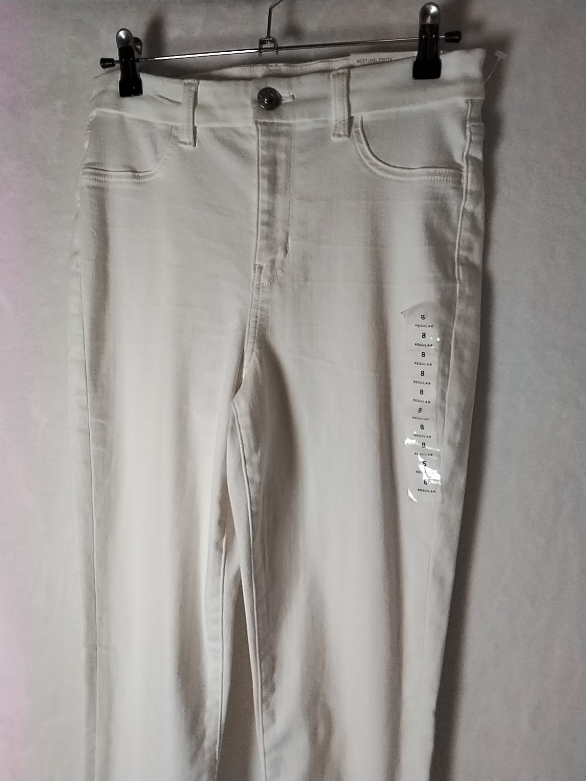 NWT AE American Eagle Women's Sz 8 White Curvy High-Rise Stretch Jeggings