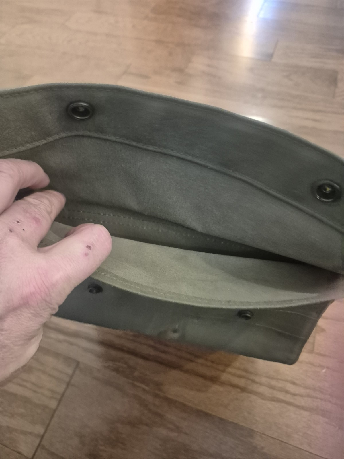 U.S. Army Military Records Holder Canvas Pouch “Must Stay With Engine”