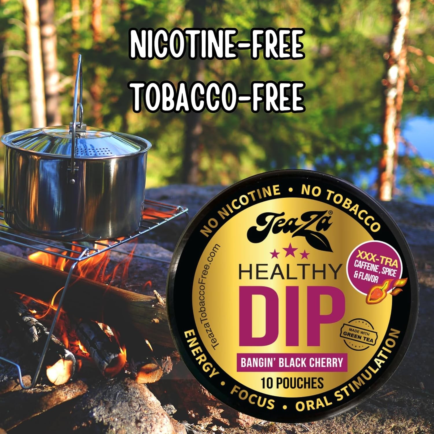 Herbal Energy Pouches Nicotine Tobacco Free Caffeine Pouches Bangin Black Cherry