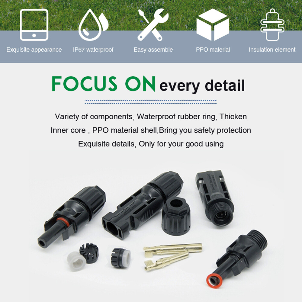Solar Connectors Y Branch Adapter Cable Wire Plug Tool for Solar Panel Extension