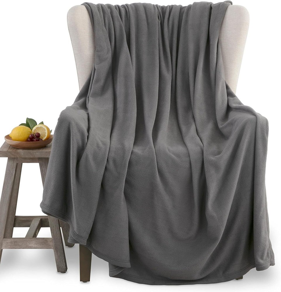 Vellux Microfleece Blankets, Full/Queen, Tornado Grey