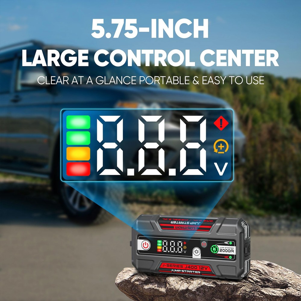 LOKITHOR J400 2000A Portable Jump Starter, 12V Lithium Battery J400, Basic