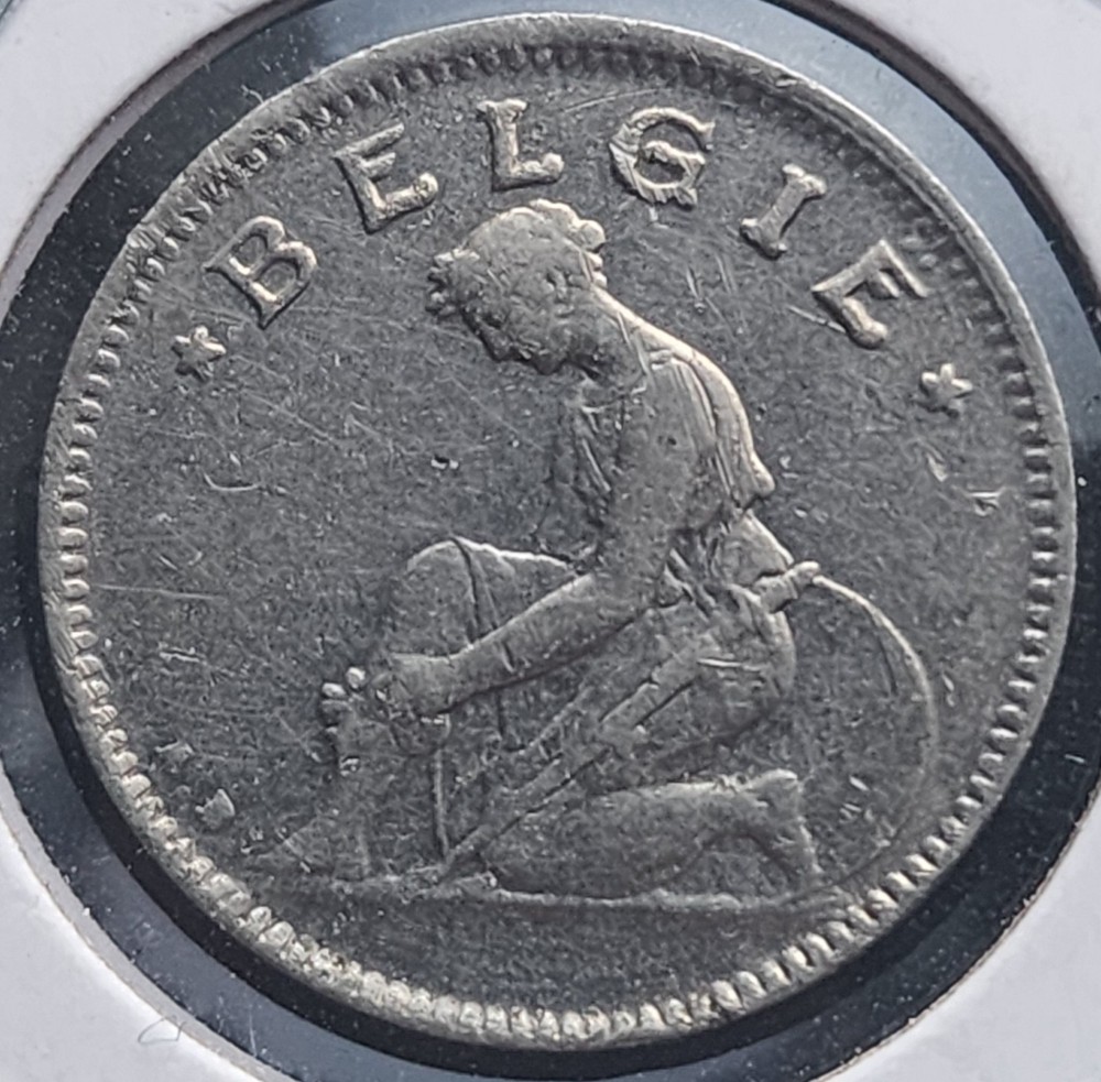 1923 Belgium 50 Centimes Coin