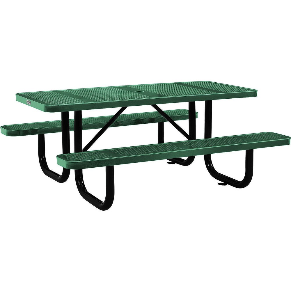 72" Rectangular Picnic Table Surface Mount Green