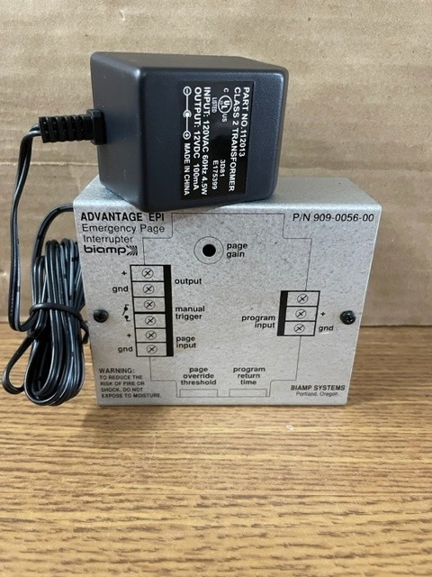 EPI BIAMP ADVANTAGE EMERGENCY PAGE INTERFACE