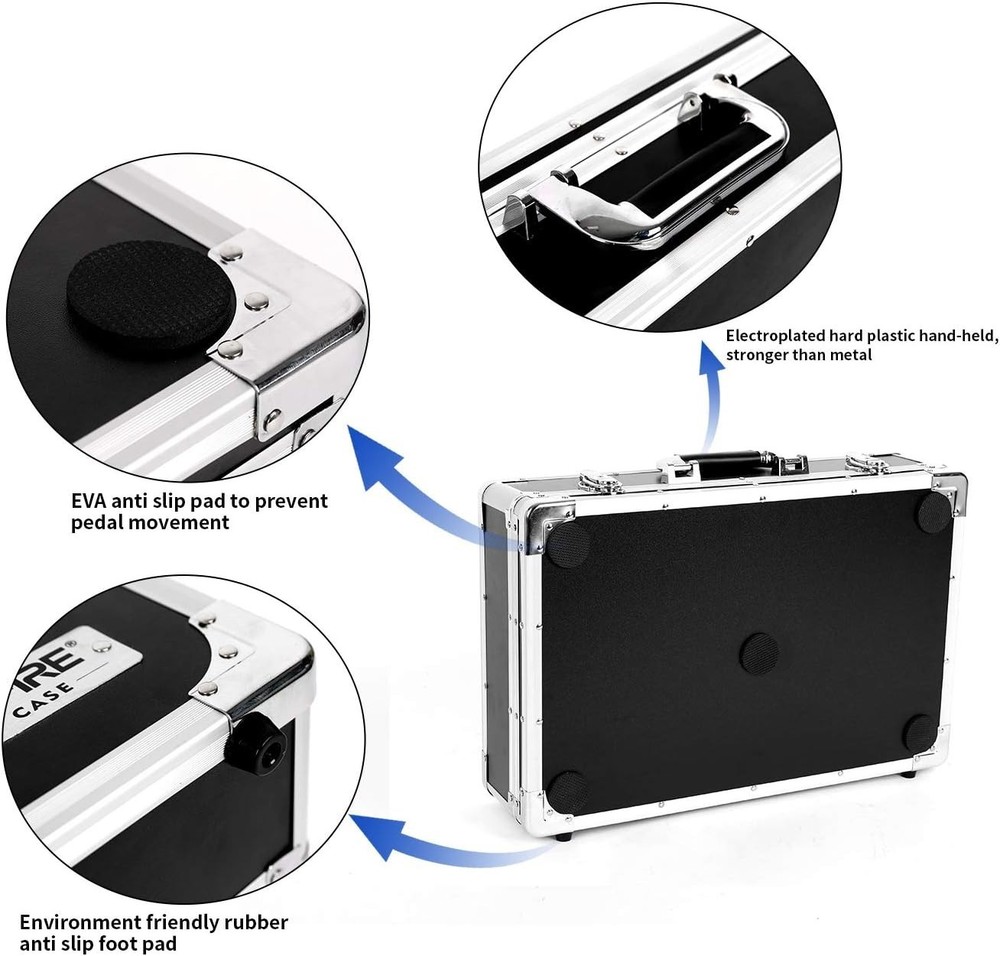 Lightweight Aluminum Pedal Board Case with Locking Latches