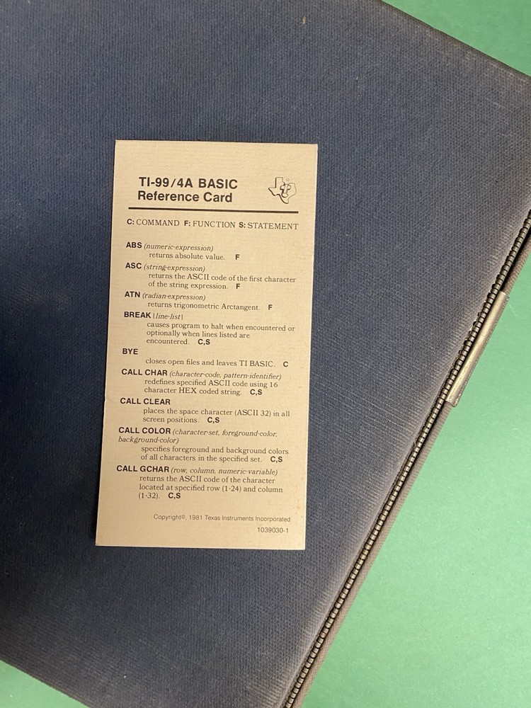 Vintage Texas Instruments TI-99/4A Computer Beginners Basic Book User Guides Etc
