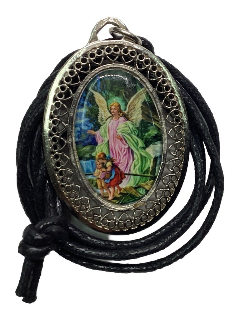 Medalla Guardian Angel San Rafael, Medal Angel Guardian St Raphael Silver Color