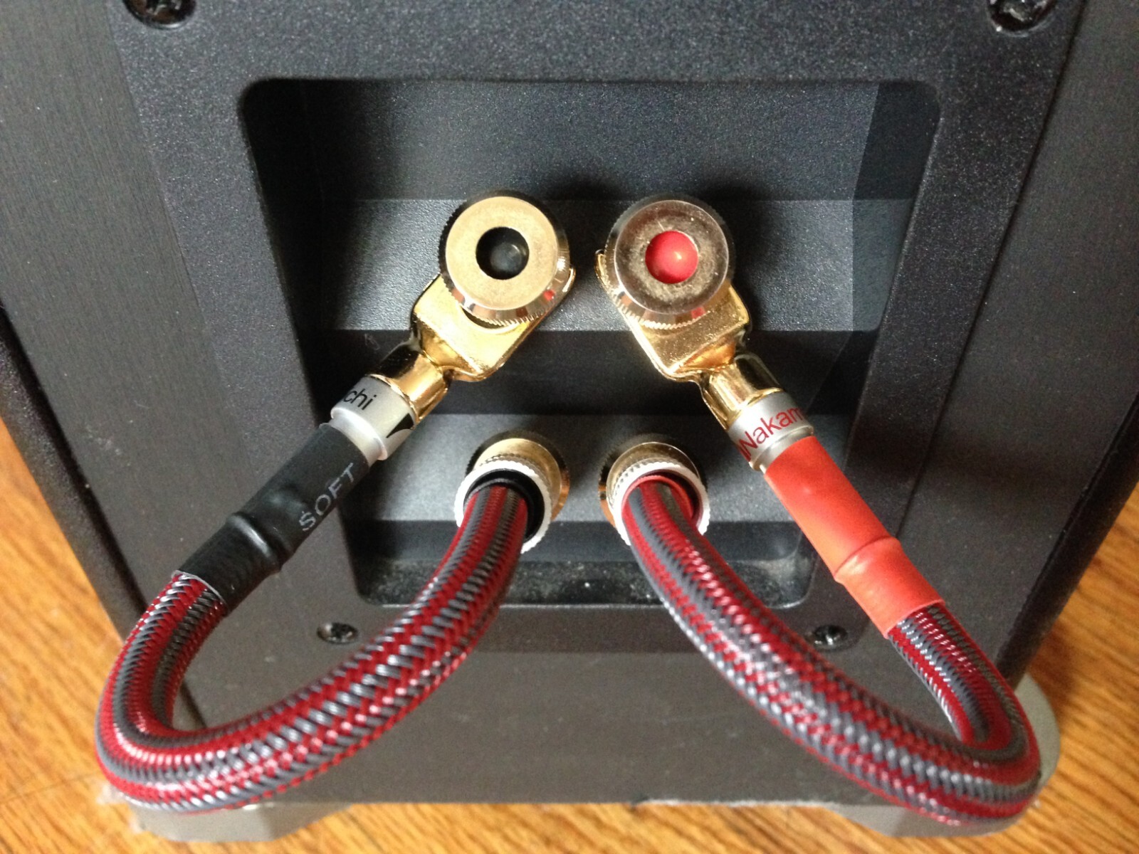 Pair Mogami Audiophile Bi Wire Speaker Jumper Cable Spade to Banana