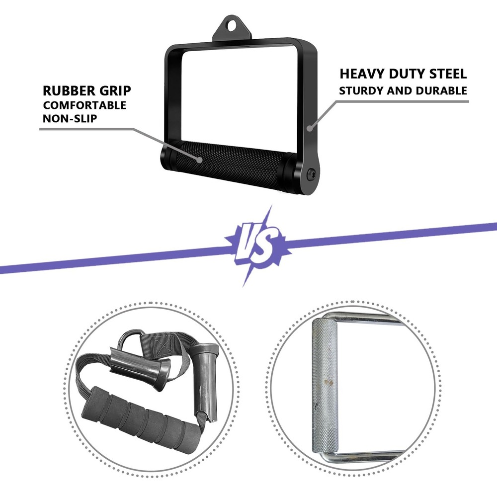 D Handle Cable Machine Attachment for Weight Workout LAT Pull Down Attachment...