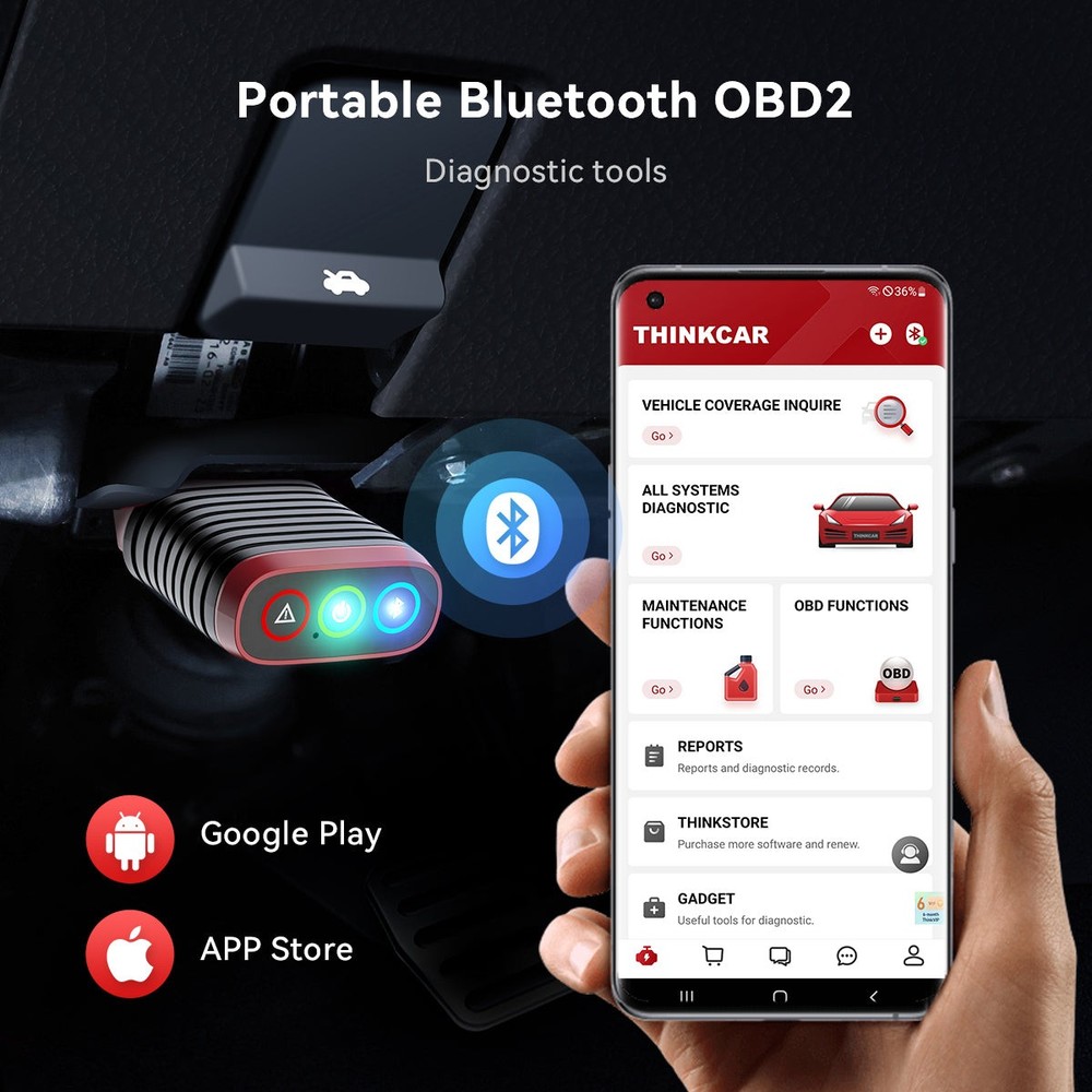 THINKDIAG BD6 OBD2 Scanner Wireless All System Diagnostic Tool 5+ Hot Reset FREE