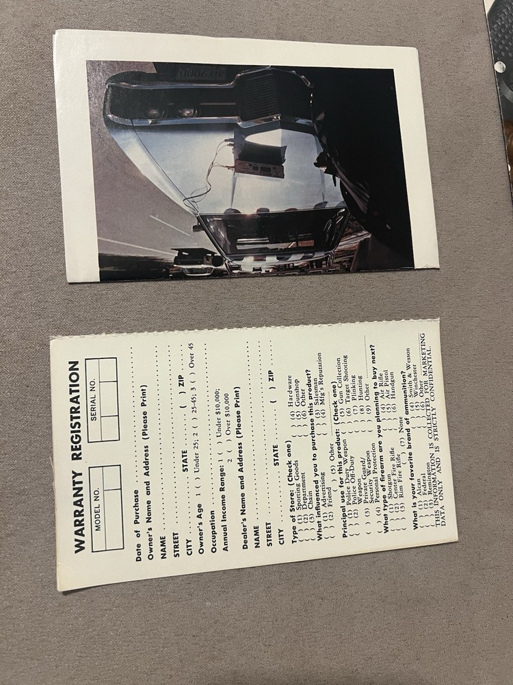 Factory Original Smith & Wesson K Frame Paperwork Set S&W - No Manual