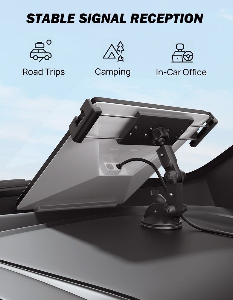 JOYTUTUS Starlink Mini Dash Mount Suction Cup, Adjustable Angle Dashboard Holder