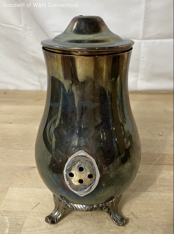 International Silver Co. Silver Plate Hot Water Pot Kettle Hinged Lid Footed