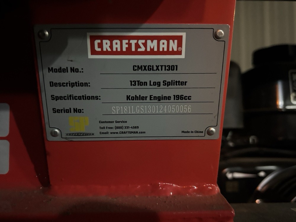 Craftsman Log Spillter