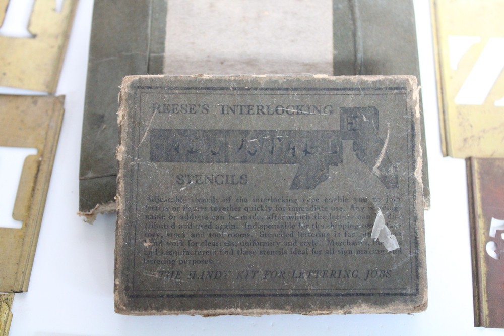 Antique Large Brass Reese's Stencils Lot