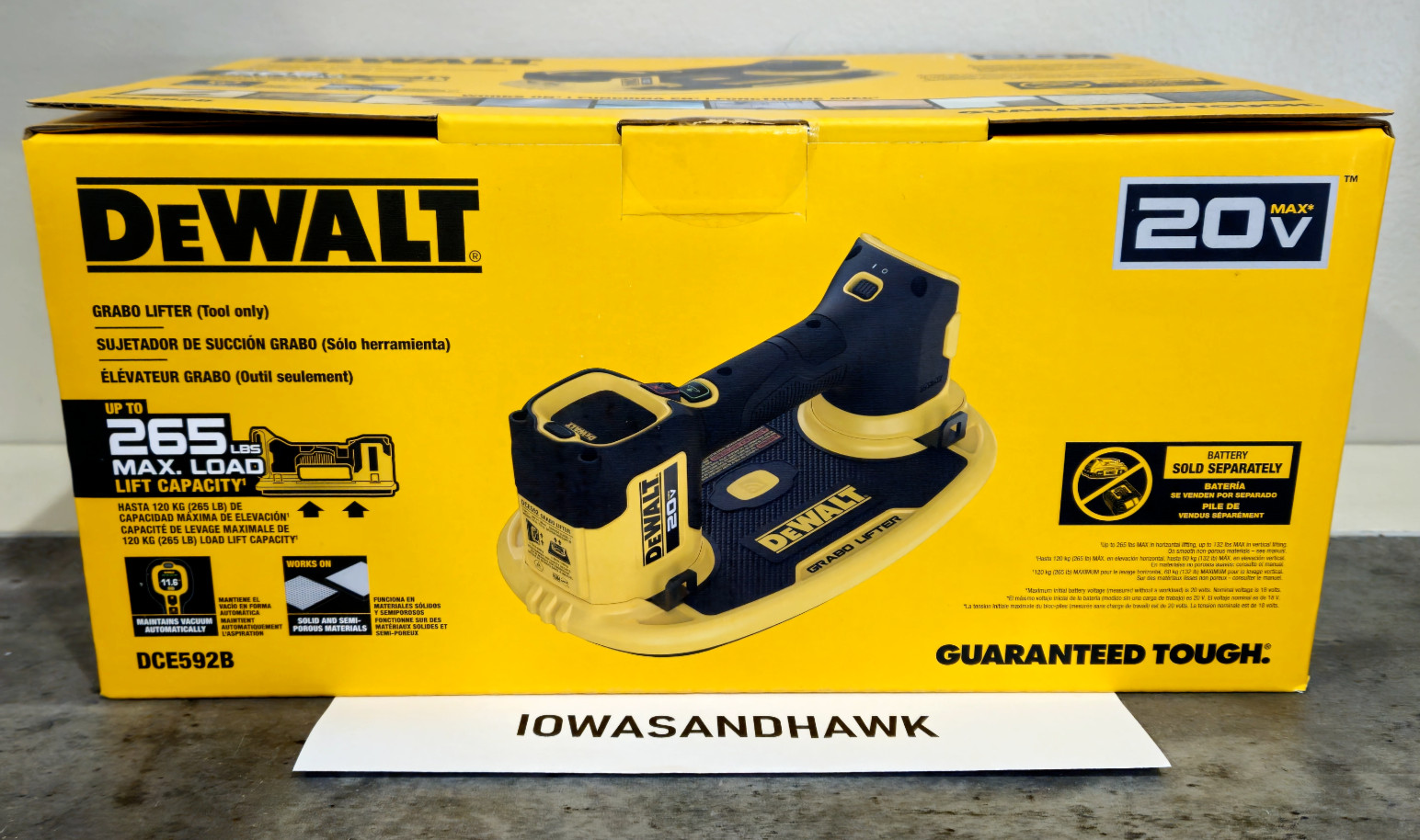 NEW DeWalt 20v Max Grabo Lifter - DCE592B