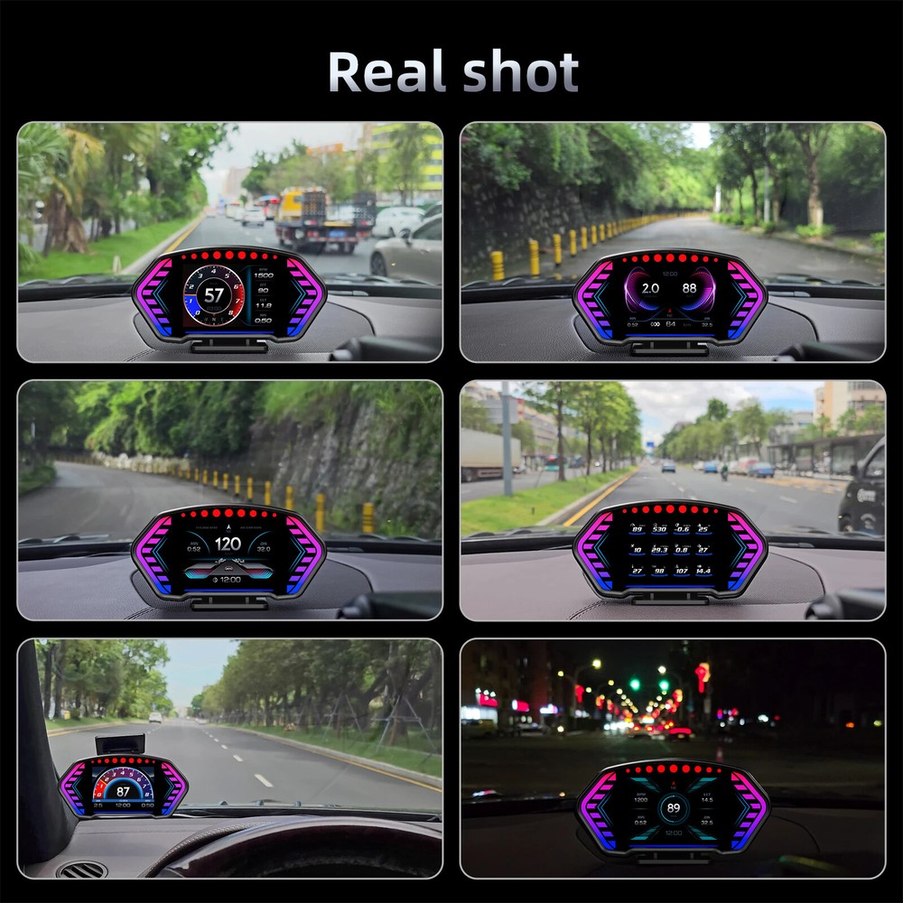 ANCEL P3 Head Up Display Auto GPS Speedometer Multi-function OBD LCD Instrument