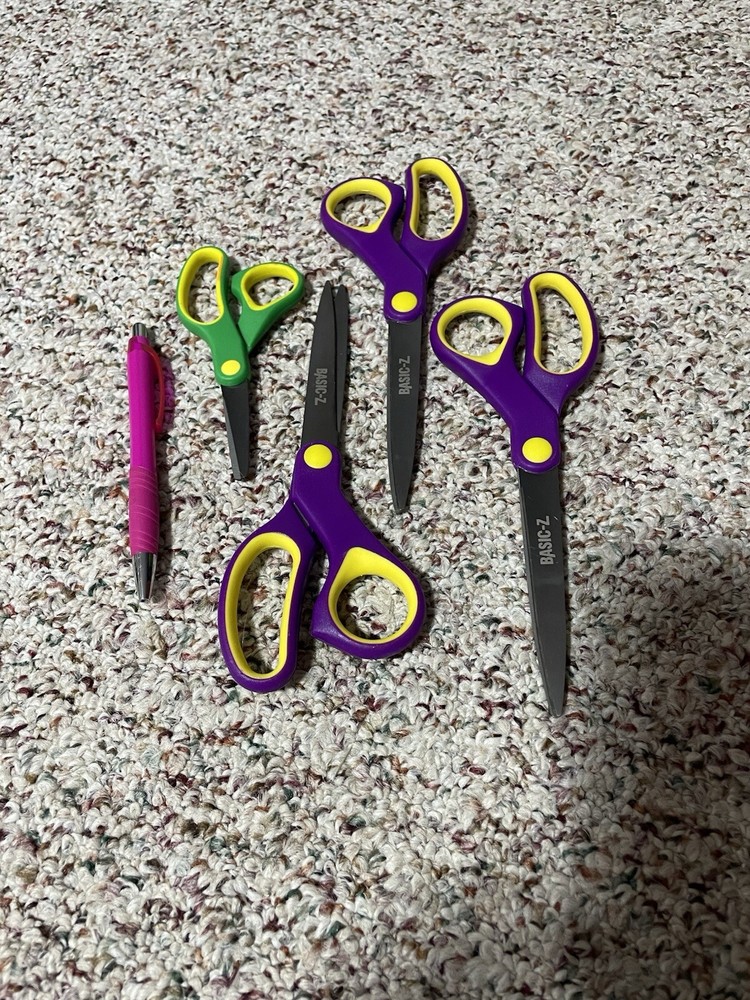 Basic-Z Precision Titanium Scissors, 4 Pack (3-8 in., 1-5 in.), Craft, Sewing