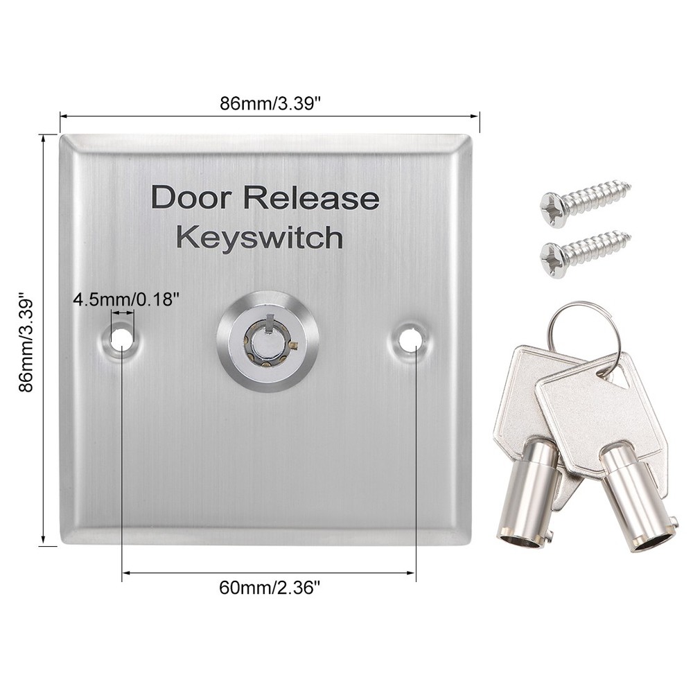 Key Lock Switch On/Off Exit Switches Door Release SPST for Access Control w Keys