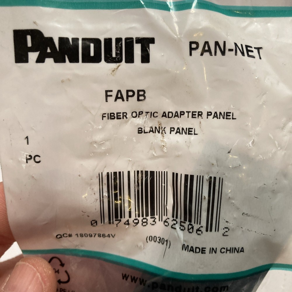 Panduit FAPB Blank Front Loading Adapter Panel Plastic Black