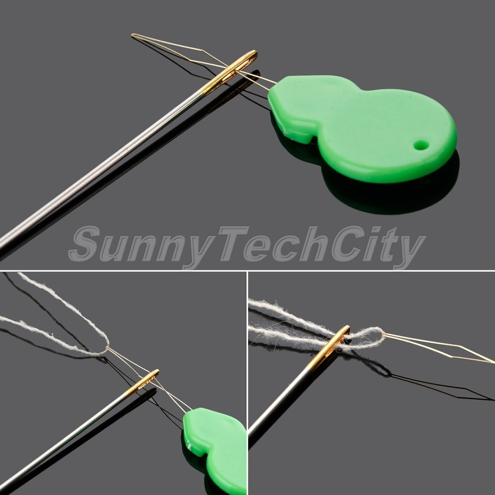 5cm Plastic Needle Threader Help Thread Needle Eye Sewing Tools Portable 10X