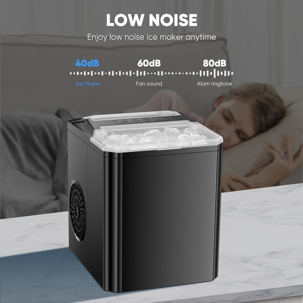 Portable Ice Maker with Self-cleaning Function - Ready in 6 Minutes for 9 Cubes