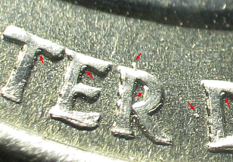 Error: 2001P RI Quarter Interior die break, chips heavy die distortion BU