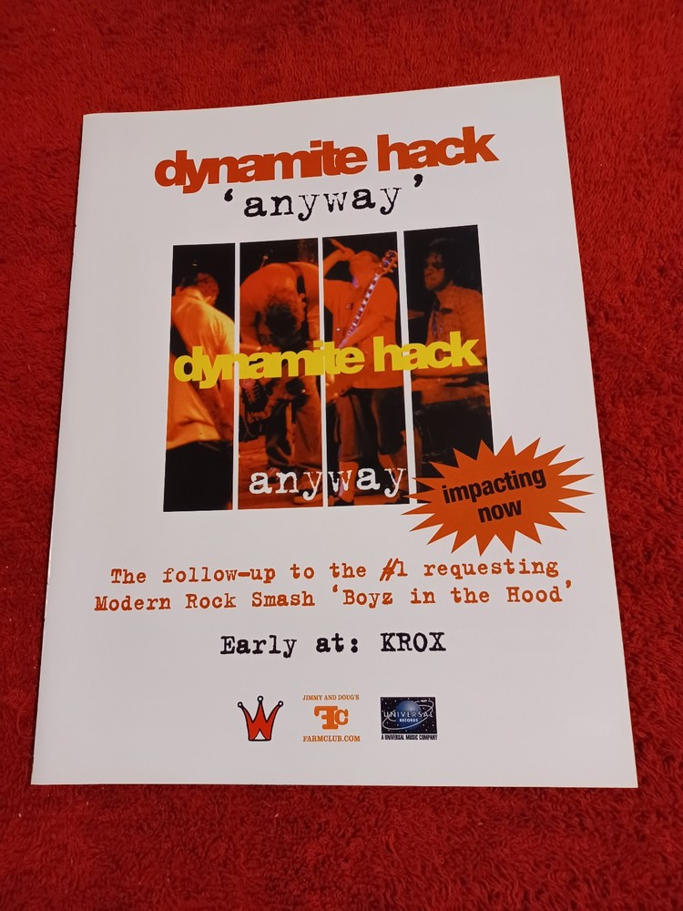 DYNAMITE HACK - 2000 US Full-Page Color Ad 'Anyway' Single Release (HITS Mag.)