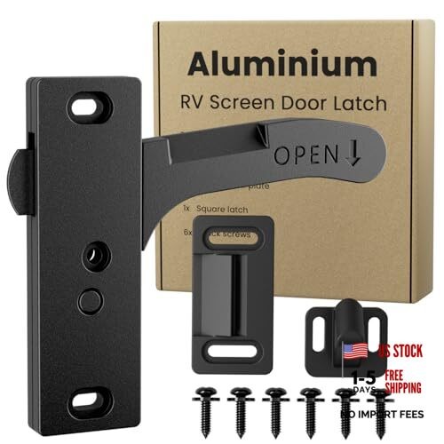 Aluminum RV Screen Door Latch Replacement Kit for Right Handle Replacement