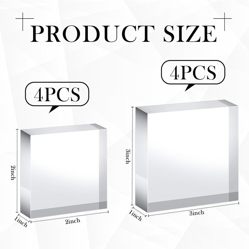 Acrylic Display Stand Set Clear Floating Riser Blocks Collectibles & Artifacts