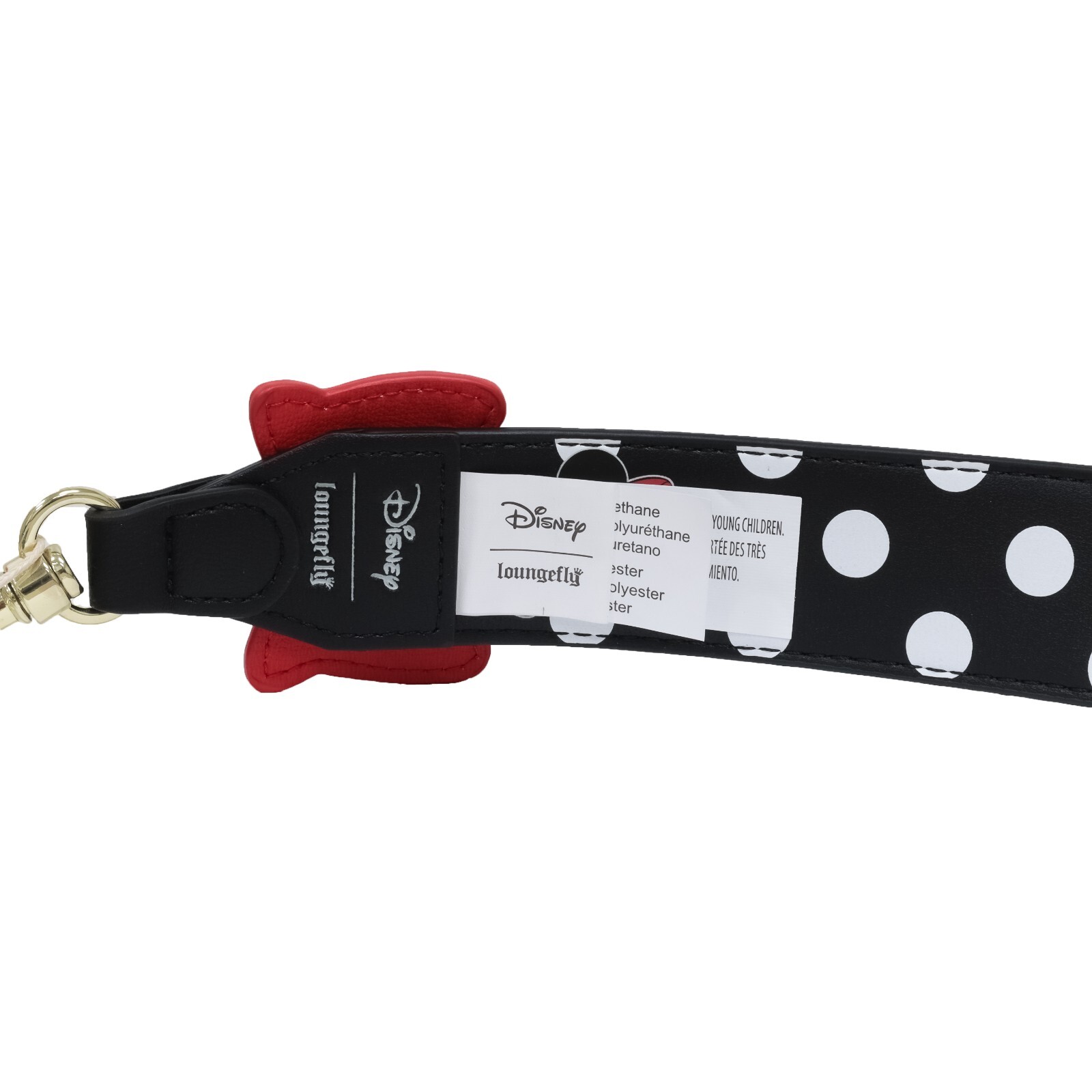 52" MINNIE MOUSE Loungefly Reversible Bag Strap All Over Print Polka Dots Bows