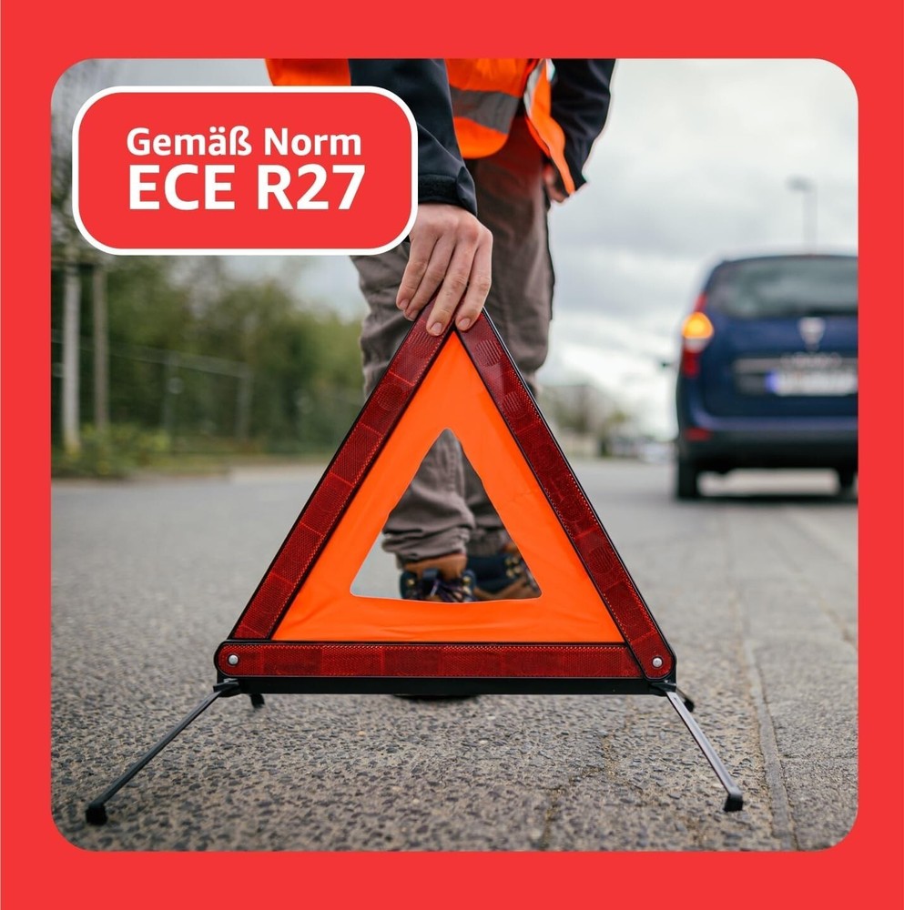 Warning triangle breakdown triangle - car passenger car emergency triangle according to StVO - accident & breakdowns