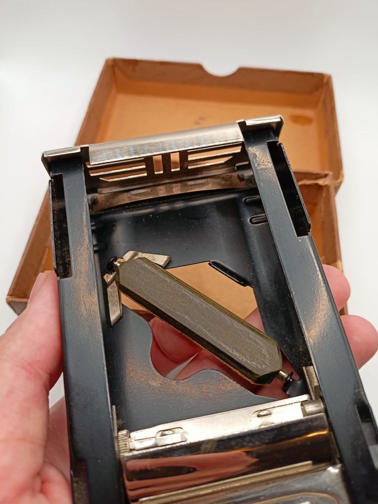 Vintage Soviet Russian Barber Razor Blade Sharpener Machine Tool Box