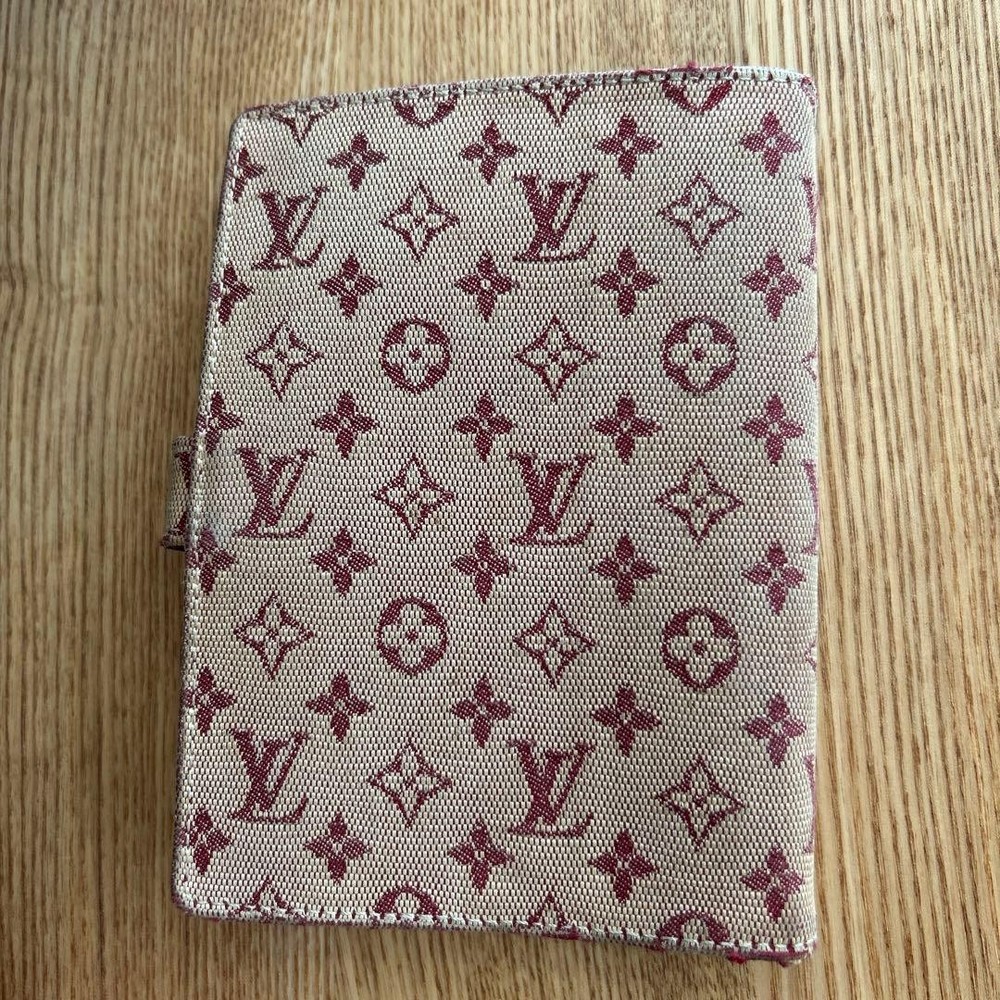 LOUIS VUITTON Monogram Agenda PM Notebook Cover Authentic Red R20912