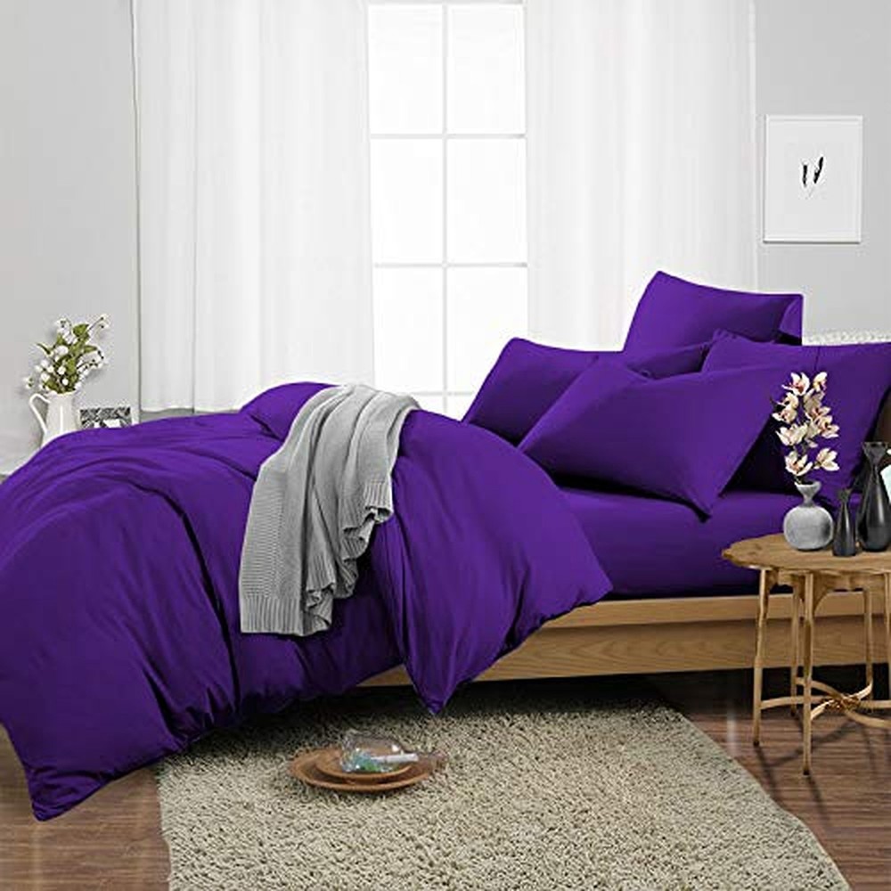 Lovely Solid Purple Bedding Collection 1000/1200 TC 100% Cotton